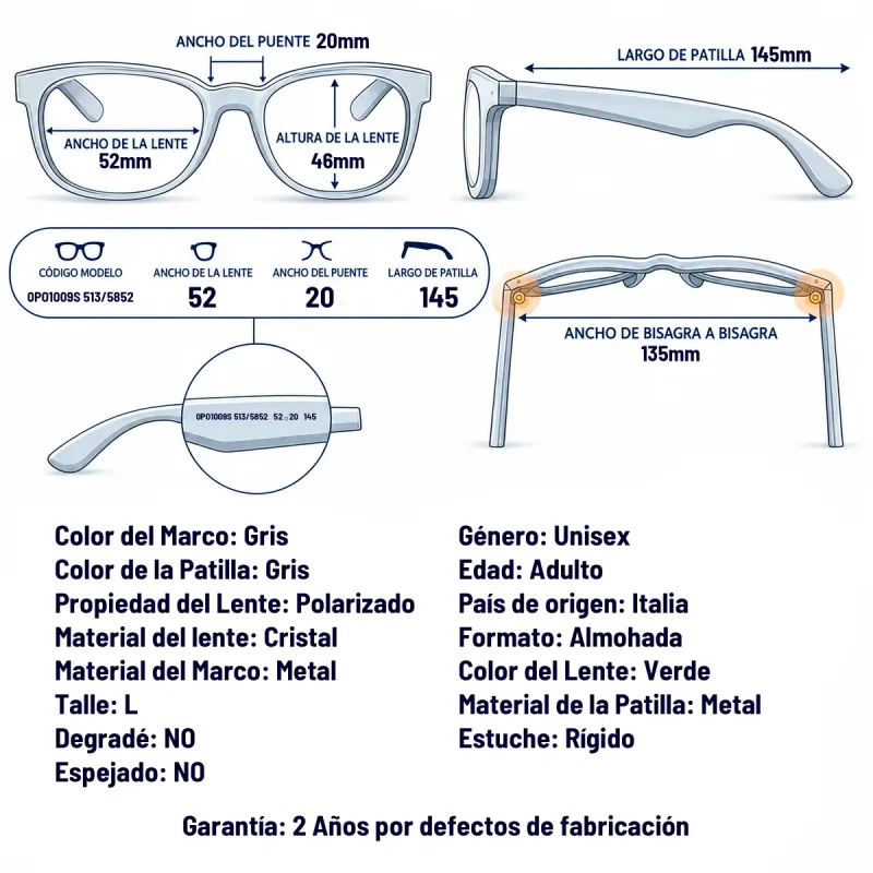 Persol Po1009s 513/58-52-L 