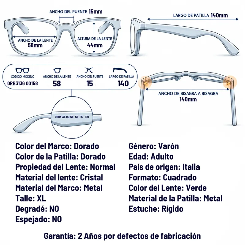 Ray-Ban Rb3136 001-58-XL