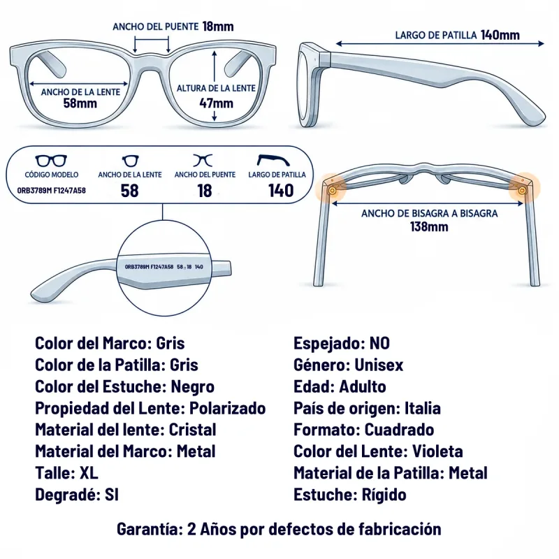 Ray-Ban RB3789M F1247A-58-XL