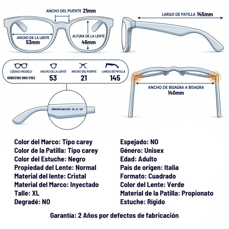 Ray-Ban RB0316S 990/31-53-XL