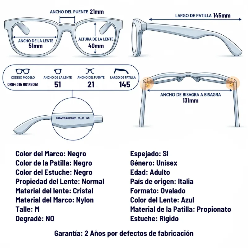 Ray-Ban Rb4315 601/8O-51-M