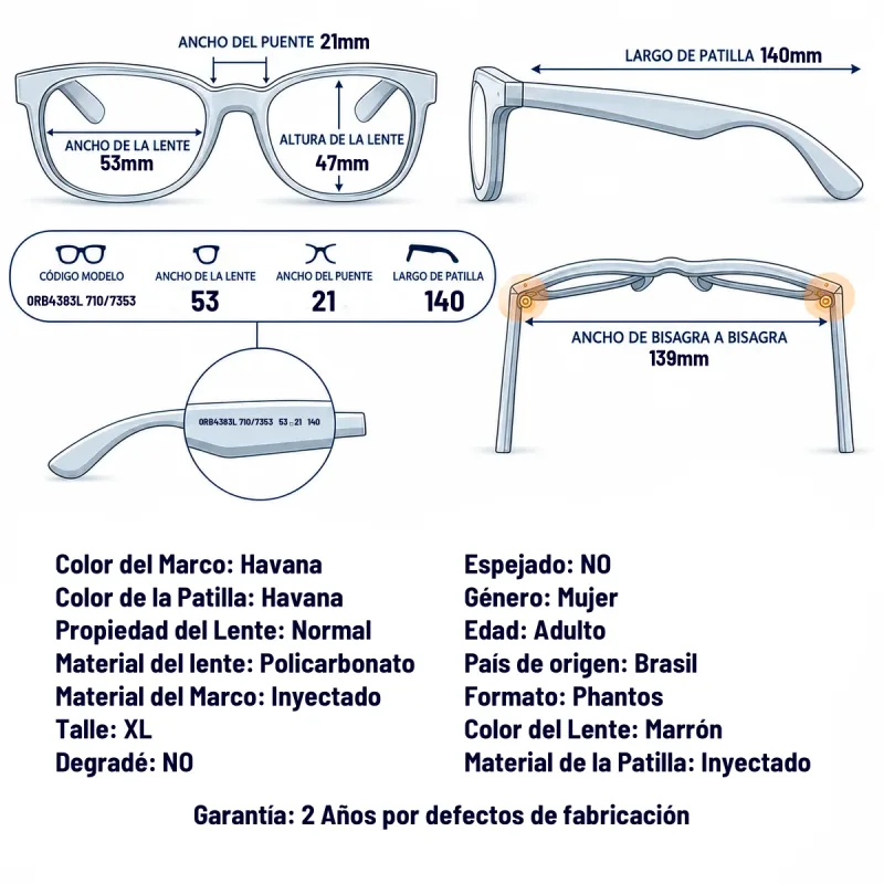 Ray-Ban Rb4383l 710/73-53-XL