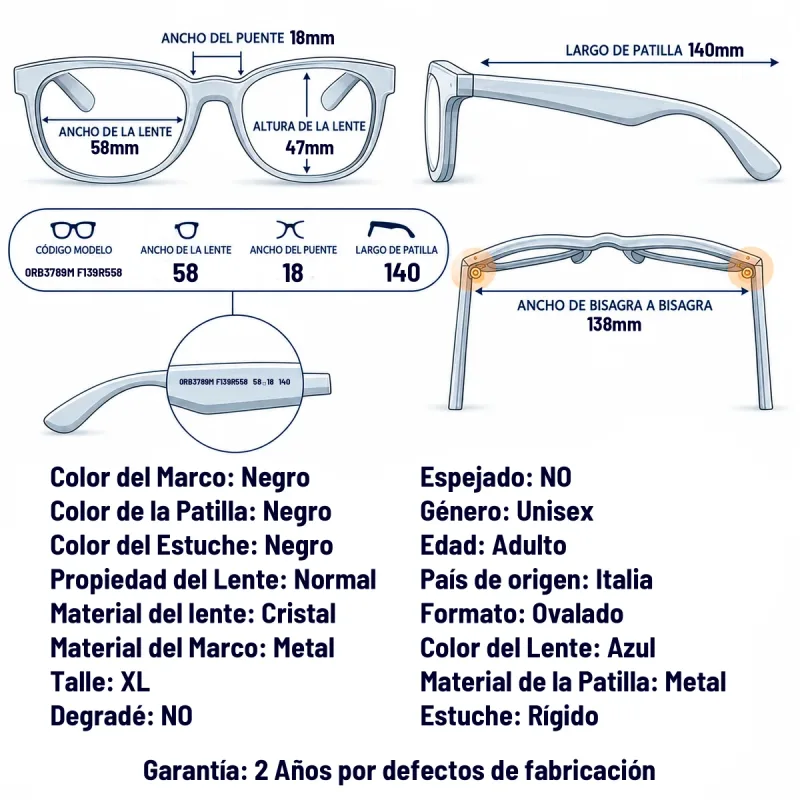 Ray-Ban 0RB3789M F139R5-58-XL