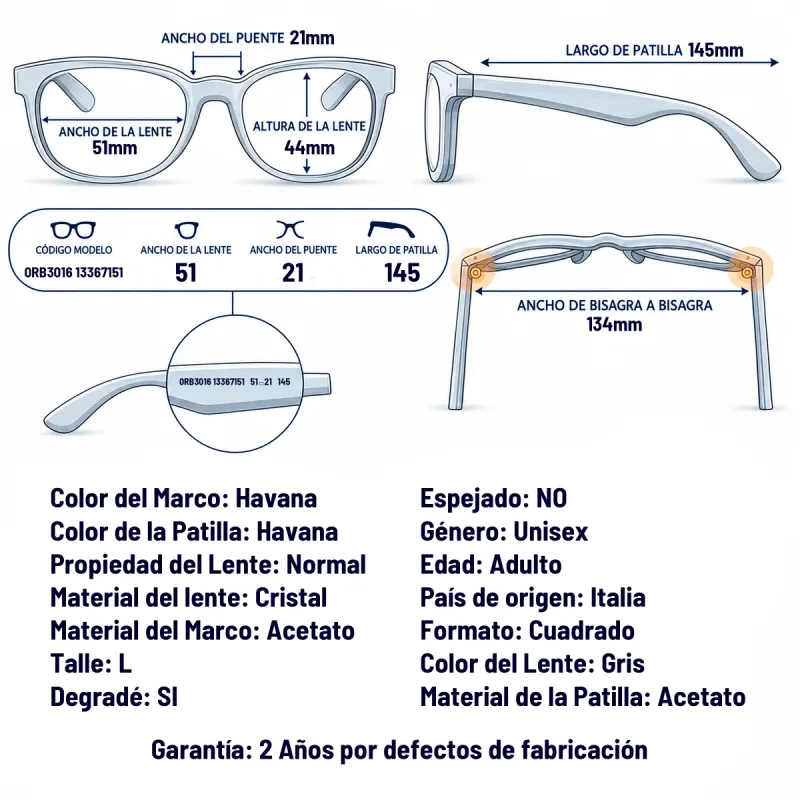 Ray-Ban Rb3016 133671-51-L