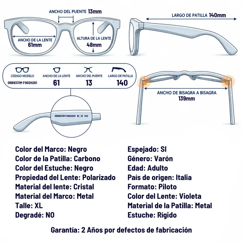 Ray-Ban Rb8331m F002H2-61-XL