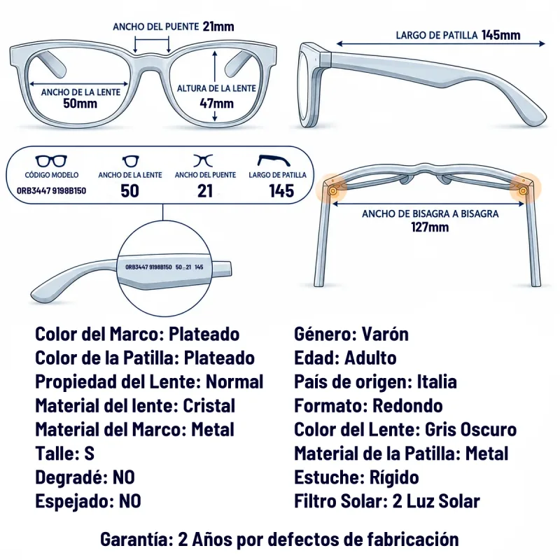 Ray-Ban RB3447 9198B1-50-S